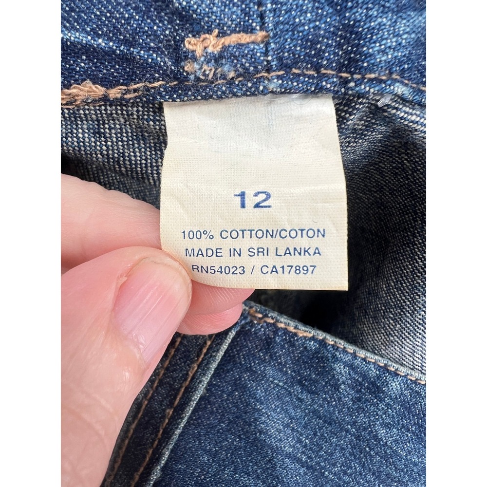 Old Navy Maxi Skirt Sz 12 Blue Jeans Denim Medium Wash Cotton Long A-Line Slit - Picture 8 of 10